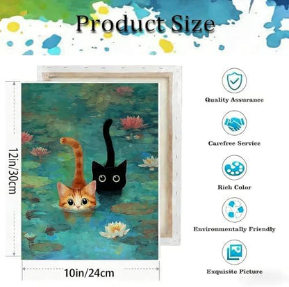 TCDZMYGS Pond Cat Paint by Numbers Kit for Adults Beginner,10x12 in - Image 5