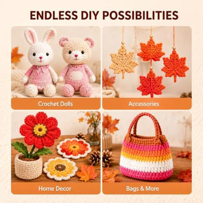 MAQIHAN 15x20g Acrylic Yarn for Crocheting - Soft Knitting Yarn for Crafts - Image 3