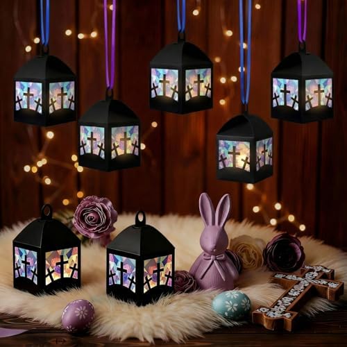 Maitys 16 Sets Christian Cross Paper Lantern Suncatcher Craft Kits - Image 4