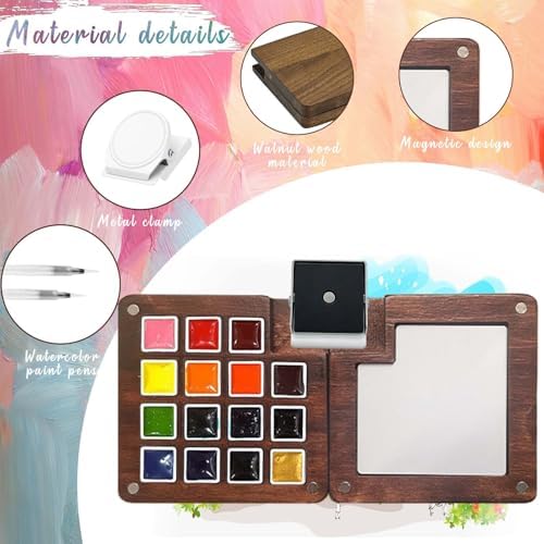 Travel Watercolor Paint Set - Pocket 15-Color Mini Kit with Sketch Pad - Image 2