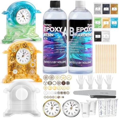 Resiners 32oz Epoxy Resin Clock Making Kit for Resin DIY Craft by Resiners