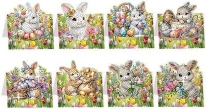 12 Packs Diamond Art Cards Kit, Diamond Painting Greeting Cards with Envelopes, DIY Card Making Kits for Adults, Gifts for Families, Friends, Partners (Easter Bunny B) by Unknown