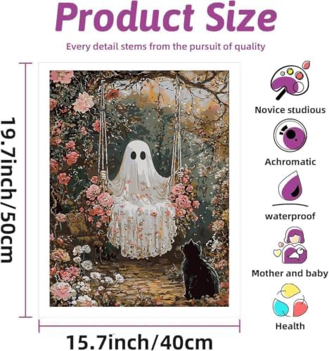 DYAIANGMU Gohst Paint by Numbers Kit for Adults Beginners 19.6X15.7 inch - Image 2