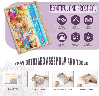 EWJRNSF Diamond Art Kits for Adults Wooden Serving Trays with Handles - Image 3