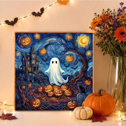 Mandun Halloween Ghost Paint by Numbers Kit for Adults, 16x16 inch - Image 2