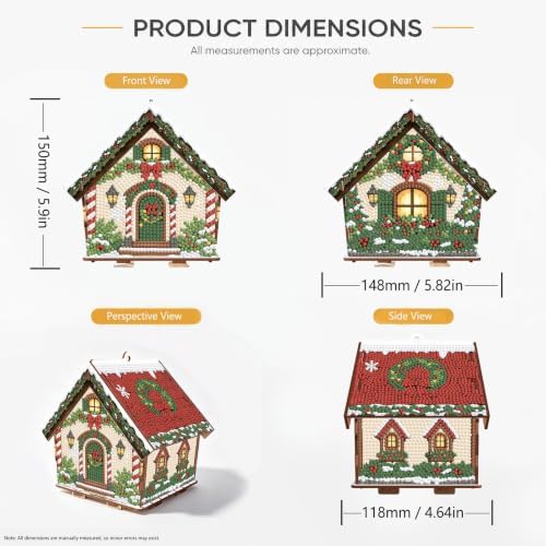 FRANDEK DIY Wooden House Diamond Art Painting Kit for Adults (Christmas - Image 6