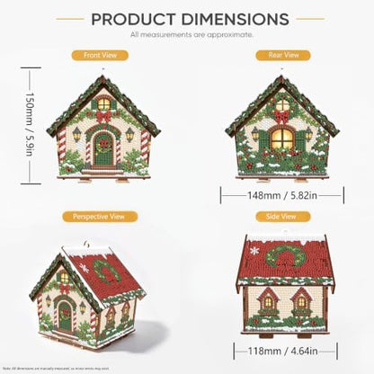 FRANDEK DIY Wooden House Diamond Art Painting Kit for Adults (Christmas - Image 6