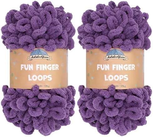 JubileeYarn Fun Finger Loops Yarn - Grape Compote - 2 Skeins by BambooMN