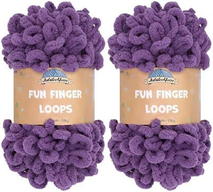 JubileeYarn Fun Finger Loops Yarn - Grape Compote - 2 Skeins by BambooMN