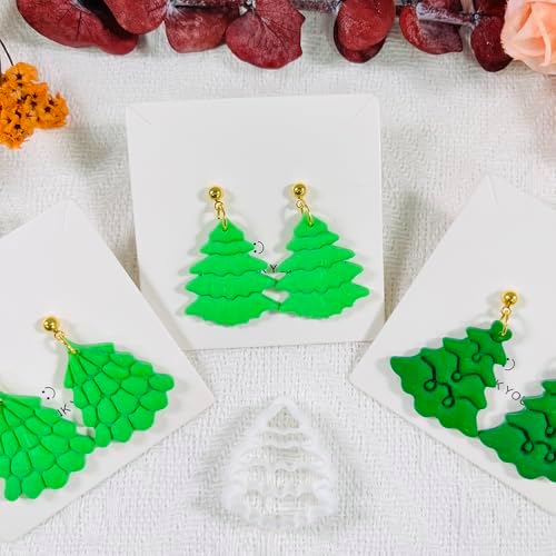 Xaekicr Christmas Tree Polymer Clay Cutters – 3 Style Clay Cutters for Holiday Earrings, Christmas Clay Tools for Polymer Clay Jewelry and Crafts - Image 4