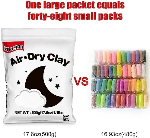 ifergoo 500g White Air Dry Clay, 1.1LBS DIY Creative Modeling Clay for Kids - Image 5