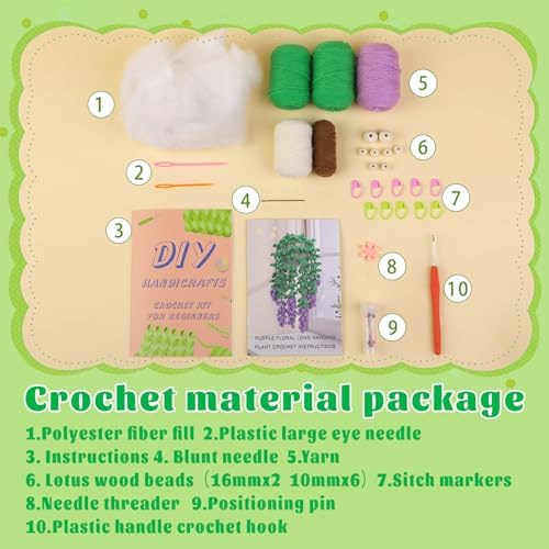 Kogyxe Crochet Kit for Beginners Crochet Hanging Plant with Video Tutorials - Image 2