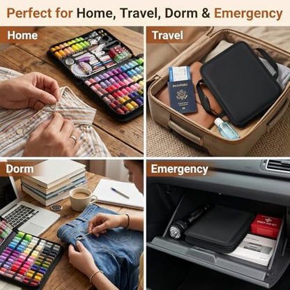 Forypretty Sewing Kit for Adults, 304 PCS Needle and Thread Kit with Tailor Scissors and Accessories, 50 XL Thread Spools, Travel Sewing Kit for Beginners, Oxford Cloth, Gift for Mom Grandma - Image 4