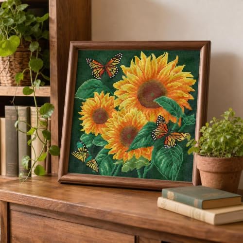 WUSARPLY Sunflowers Stamped Cross Stitch Kits for Beginners Adults - Image 3