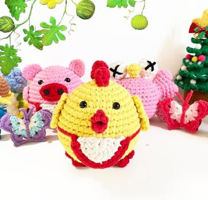 DIBYHIVE Crochet Kit for Beginners,Complete Video Tutorials,6Inches Chick Crochet Kit,Includes Explanations of Basic Crochet Stitches - Image 6