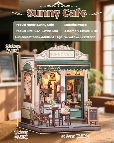 Book Nook Kit for Adults, DIY Miniature House Coffee Shop Booknook - Image 2