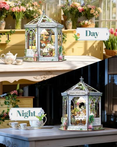 CUTEBEE DIY Miniature House Kit for Adults, Flower House Book Nook - Image 6