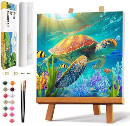 Qaisxoty Paint by Numbers Kit for Adults Beginner - Acrylic Flowers Rolled Canvas Adult Paint by Number with Canvas, Box, Brushes, Acrylic Paints - Floral Paint by Numbers Gift, Home Decor - 12”x16” by QaisxotyPaintbyNumberKits