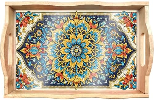 DOTSOPS DIY Mandala Diamond Painting Serving Tray with Handle for Adults by DOTSOPS