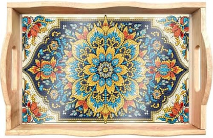 DOTSOPS DIY Mandala Diamond Painting Serving Tray with Handle for Adults by DOTSOPS