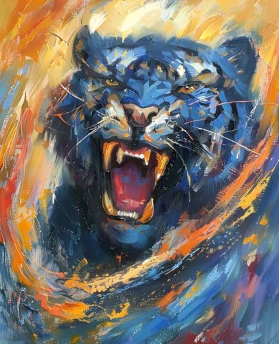 Paint by Numbers Kit for Adults Beginner, Tiger Paint by Numbers Animal, DIY Easy Acrylic Watercolor Oil Painting Kit with Brushes, Arts and Crafts for Adult for Home Wall Decor, Gifts 40x54 in F-63 by Unknown