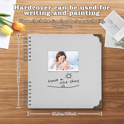 Scrapbook Album 10x10 Inch - Hardcover Kraft Paper Photo Album with 40 Pages, Memory Book for Wedding, Anniversary, Family, Christmas, Baby Shower, Ideal for Preserving Precious Moments - Image 2