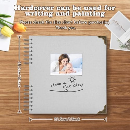 Scrapbook Album 10x10 Inch - Hardcover Kraft Paper Photo Album with 40 Pages, Memory Book for Wedding, Anniversary, Family, Christmas, Baby Shower, Ideal for Preserving Precious Moments - Image 2