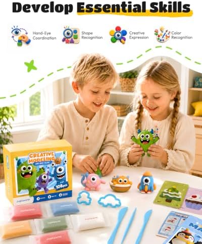 JUPITEARTH Air Dry Clay for Kids, 108 Colors Modeling Clay Kit - Image 5