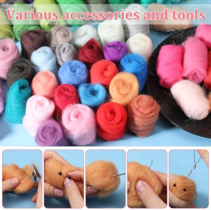 MySHUCE 72 Color Needle Felting Kit, Wool Felting with Needle Felting Tools - Image 3