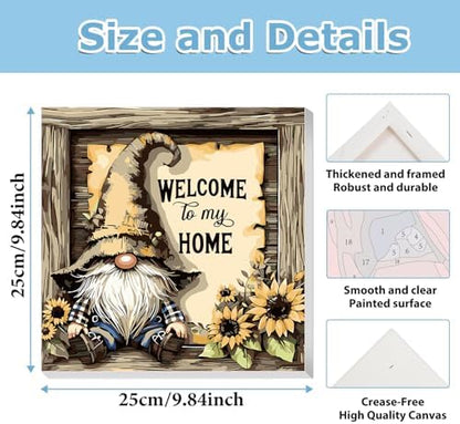 Gnome Paint by Numbers Kit for Adults Beginner, Paint by Numbers 10x10 Inch - Image 3