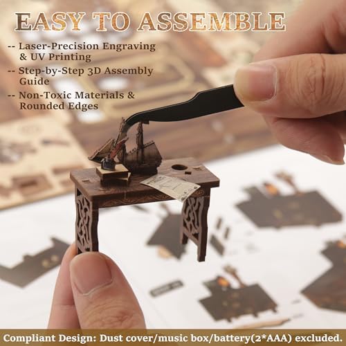 CRIOLPO Book Nook Kits DIY Miniature House Kit with LED Light for Adults - Image 6