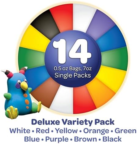 Crayola Model Magic Deluxe Variety Pack (14ct), Kids Air Dry Clay, 7oz, Bulk Modeling Clay Alternative, Gift for Kids, Ages 4+ - Image 2