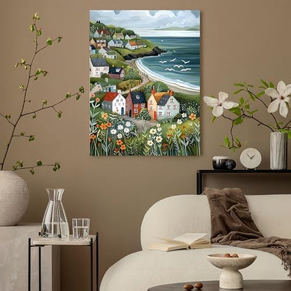 DOTSTART Paint by Numbers Kit for Adults Beginner,Peaceful Island by The Sea Adult Paint by Number Kits on Canvas,Painting by Numbers Easy Oil Painting,for Home Wall Decor15.7X19.7 Inch - Image 5