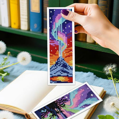ORIGACH 6 Set Fantasy Dazzling Scenery Cross Stitch Bookmark Kit - Image 5
