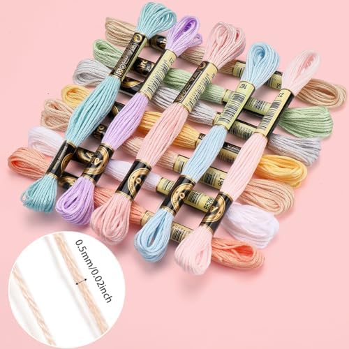 12 Skeins 105 Yards Macaron Pink Embroidery Thread for Knitting - Image 6