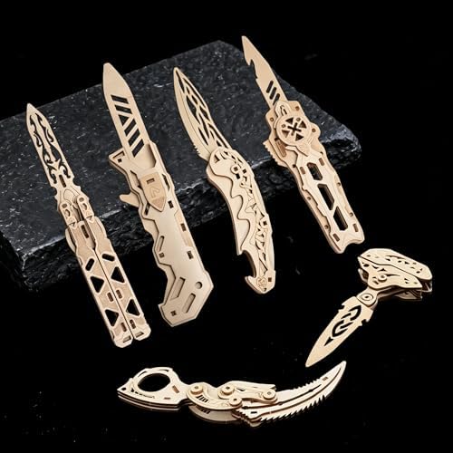 3D Wooden Puzzles for Adults – 6 Knife-Shaped Puzzles with 266 Pieces by Unknown