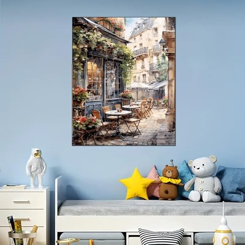 Arttoplus Street Cafe Paint by Numbers Kit for Adults Beginner 16x20 inch - Image 4