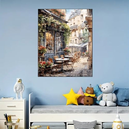 Arttoplus Street Cafe Paint by Numbers Kit for Adults Beginner 16x20 inch - Image 4