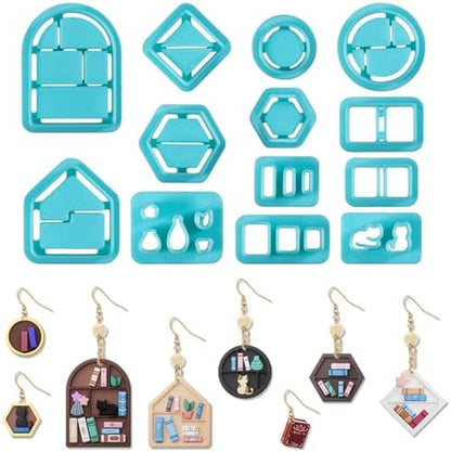 ORIGACH 13 Pcs Mini Bookshelf Polymer Clay Cutters Set by ORIGACH