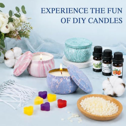 SUPERSUN Candle Making Kit for Adults, DIY Candle Making Supplies for Adults, Beginners, Include Beeswax, Candle Tins, Wicks, Essential Oils, Dyes, DIY Candle Making Set Gift for Christmas - Image 3