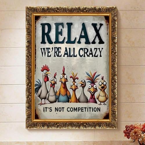 Chicken Paint by Numbers Kit for Adults Framed Canvas, Frameworkless - Image 5