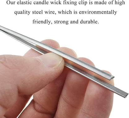 HAHIYO 10PCs 4.7 Inch Metal Candle Wick Holder Candle Wick Fixing Clip Candle Wick Centering Device Wick Setter Candle Wick Centering Tool for DIY Candle Making Candle Making Supplies Accessories