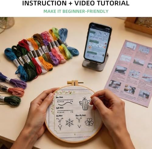 Herdiese Embroidery Stitch Book Kit for Beginners with 32 Stitches - Image 5