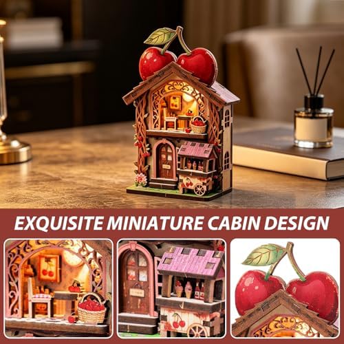 Book Nook Kit - DIY Miniature House Kit for Adults, Teens and Beginners, Dollhouse Booknook Library Tiny House Bookshelf Decor 3D Wooden Puzzle, Gifts for Family, Friends - Image 4