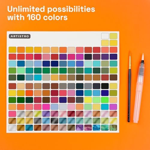 ARTISTRO 160 Watercolor Paint Set with Brushes for Adults & Kids - Image 4