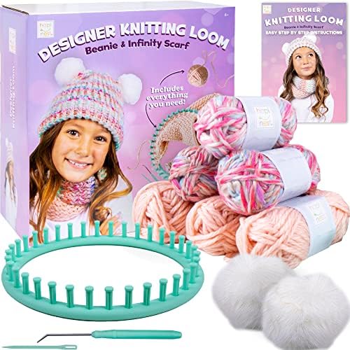 Hapinest Learn to Knit Hat and Scarf Knitting Loom Kit for Kids Ages 8-12 by Hapinest