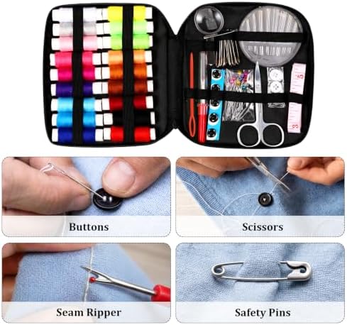 StiVerse 130 Pcs Mini Sewing Kit for Adults, Needle and Thread Kit - Image 4