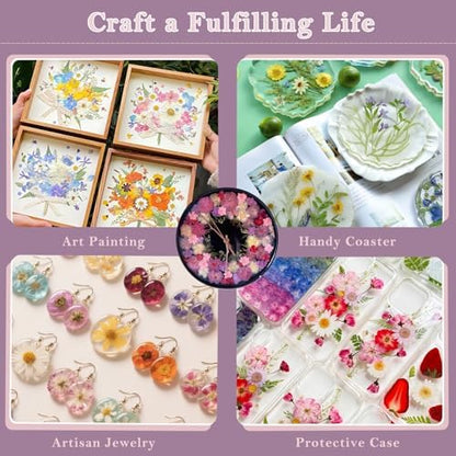 100 Pcs Dried Pressed Flowers Leaves for Resin Molds, Real Natural Bulk Dry Wildflowers Perfect for Epoxy, DIY Crafts, Soap Candles Jewelry Making, and Home Decor - Image 4