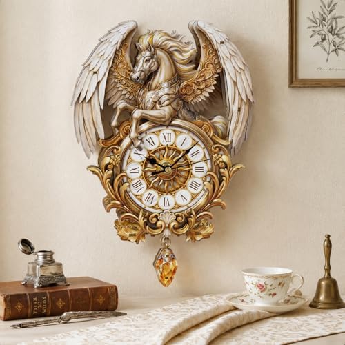 3D Wooden Puzzle for Adults - Winged Steed Clock - Image 2