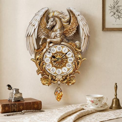 3D Wooden Puzzle for Adults - Winged Steed Clock - Image 2